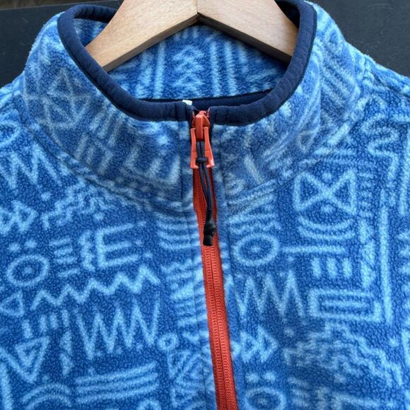 Chubbies The Sketch Fleece Quarter Zip Pullover in Blue Geometric Print | Medium - Picture 5 of 7